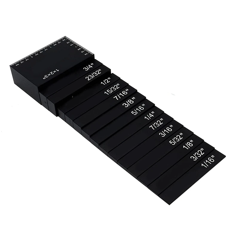 

JHD-Setup Blocks Height Gauge ,Woodworking Bars Marked Engraving Size,15PCS Precision Setup Bars For Router Table Saw