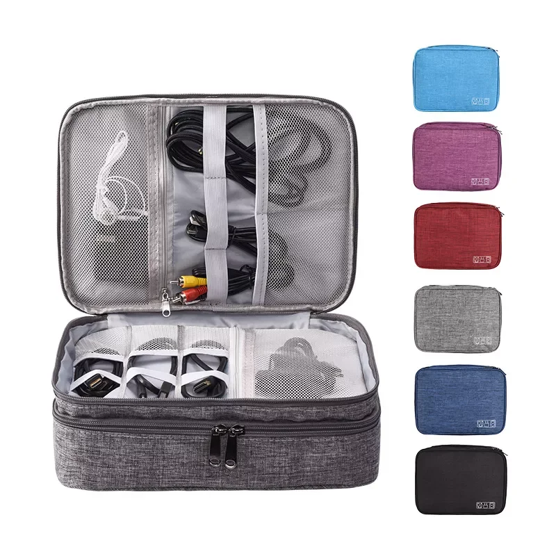 

Travel Cable Bag Portable Digital USB Gadget Organizer Charger Wires Cosmetic Zipper Storage Pouch kit Case Accessories Supplies