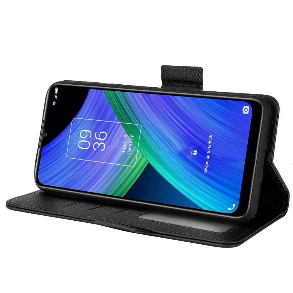 Чехол-кошелек с слотом для карт TCL 20 R 5G 6 52 дюйма кожаный противоударный чехол