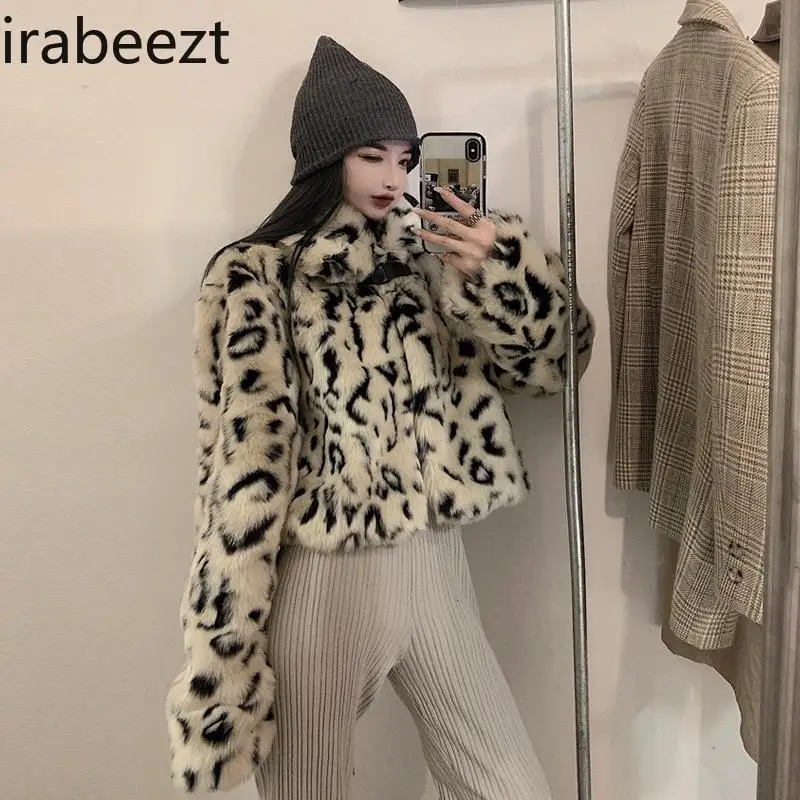 Женское хлопковое пальто с леопардовым принтом