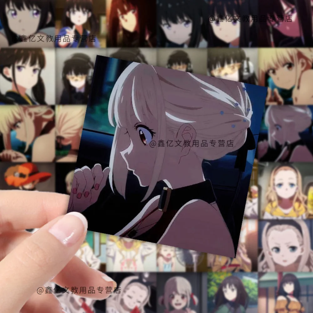 

60 шт. Мультяшные аниме наклейки Lycoris Recoil для багажа, ноутбука, кафе, скейтборда, телефона, строительный холодильник для детских праздников, подарки