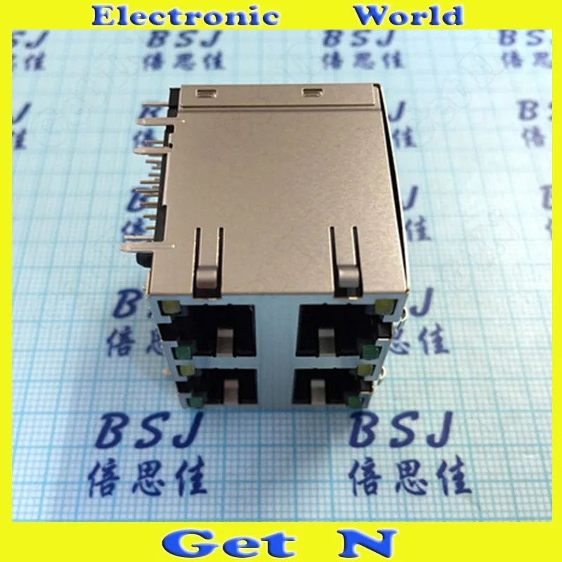 

5pcs-50pcs Shielded RJ45 Female Connectors 2x2 4 Ports With Shrapnel Lamp rj45 Network Socket
