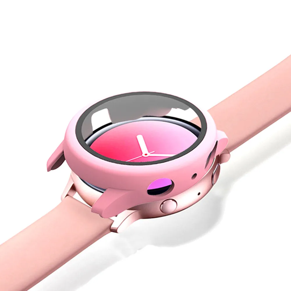 Glass+Case For Samsung Galaxy Watch Active 2 44 40mm All Cover Bumper+Screen Protector film correa for Galaxy Watch 4 44mm 40 mm