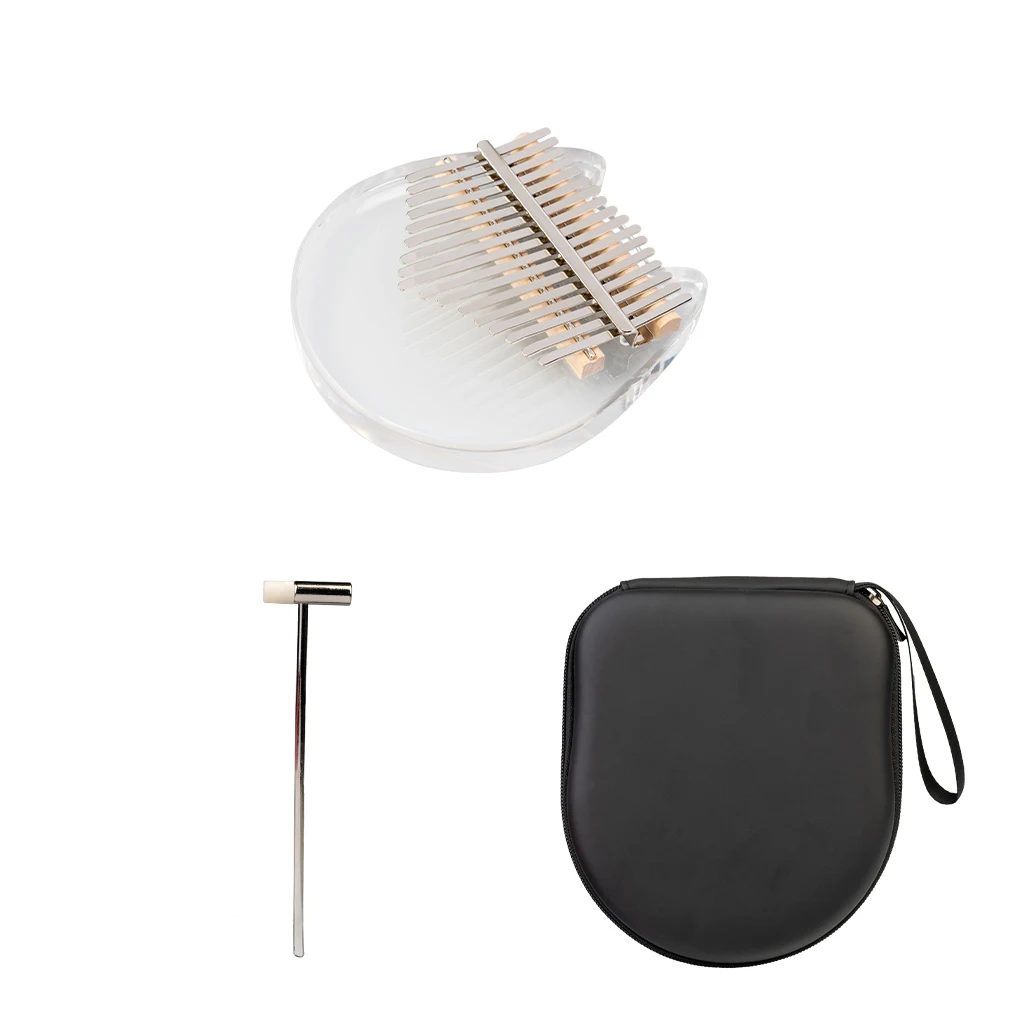 Mugig 17 Keys Thumb Piano Transparent Acrylic Finger Percussion Gifts DIY Kalimba Portable Kit for Kids Adult Beginners (Bear)