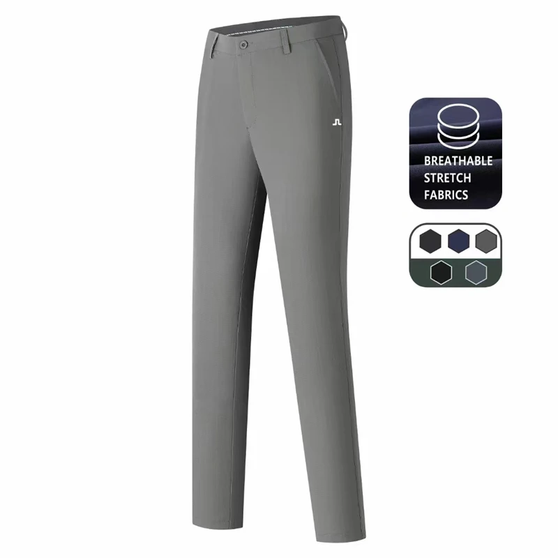 2023 Summer Men's Pants Golf Trousers Brand Comfortable Breathable Quick Drying Elastic Sports Fashion Casual Apparel