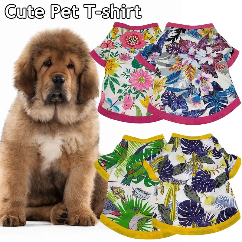 

Pet Clothing Pet T-shirt Dog Vest Dog Shirt Short Sleeves Hawaii Funny Cartoon Cute Summer Animal Printing Pet Vest