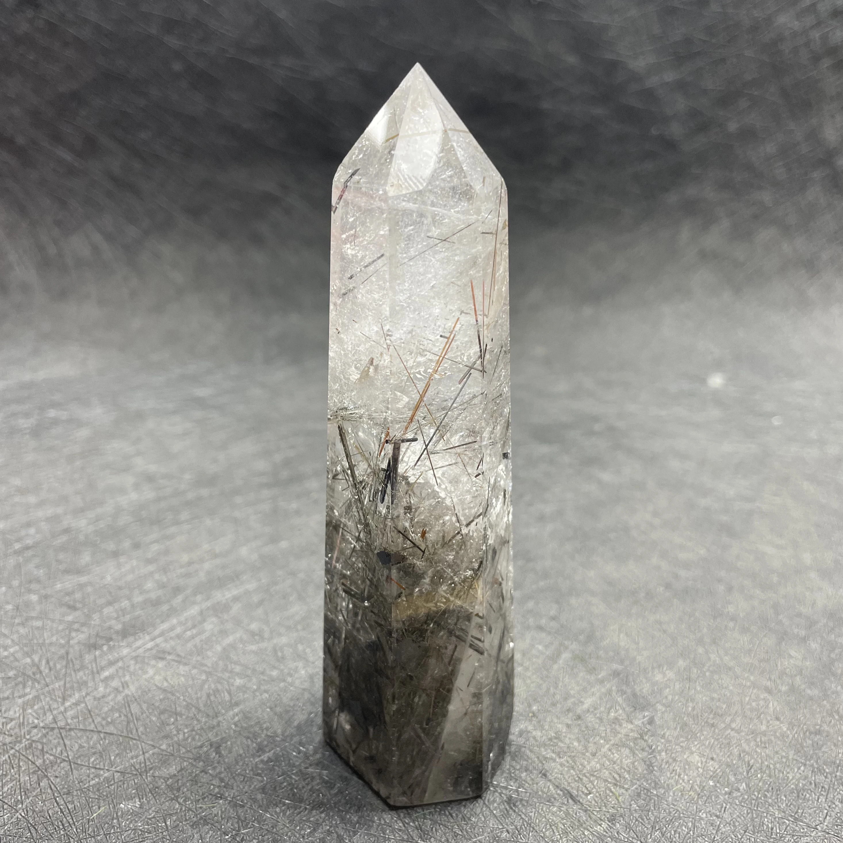 

188g Natural Stone Crystal Tower Black Quartz Rutilated Wand Point Decor Polished Obelisk Healing Gift Reiki Feng Shui W2