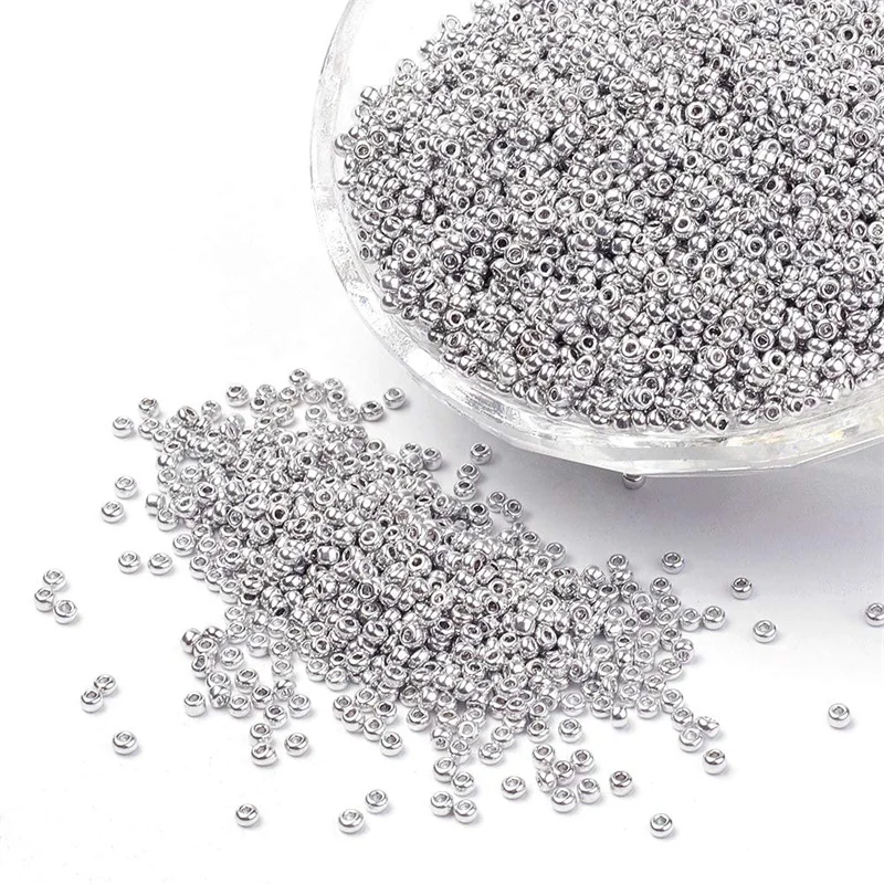 

500pcs 2mm Grey Black Charm Beads Glass Rice Mine Round Loose Beads for DIY Making Fashion Jewelry Earrings Bracelet Accessories
