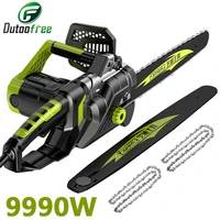 9990w powerful electric chain saw with chain saw 1216 inch power tool wood cutter logging electric saw garden tool 220v ac