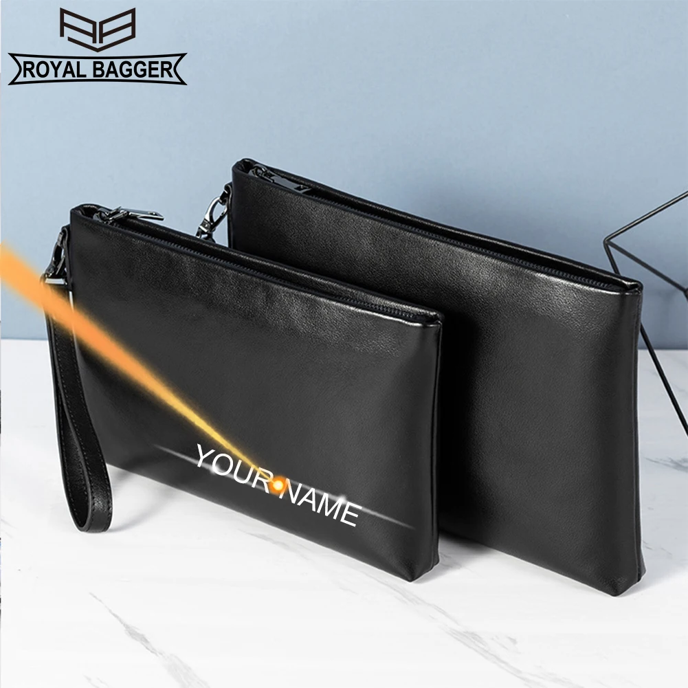 

Мужской деловой клатч на молнии, из натуральной коровьей кожи