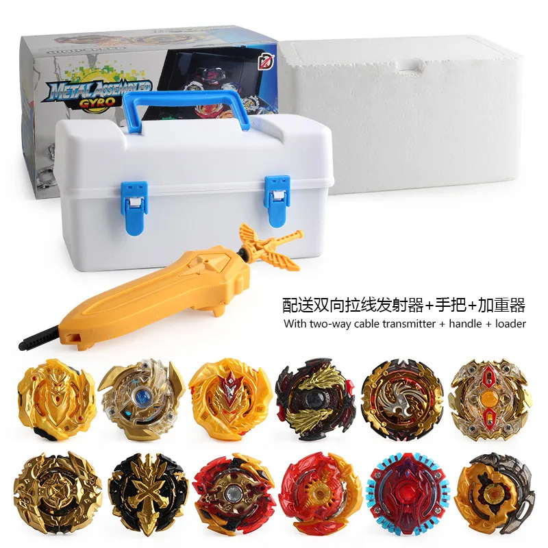 

Spinning Top Set 12PCS Beyblade Burst Toys Tops Launchers Metal Gold Bayblade Bey Blade Blades Sparking Toys Gift Box Pack