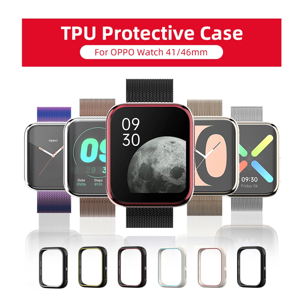

SIKAI Soft TPU Protective Case for OPPO Watch 41/46mm Cover Bumper Protector Shell for OPPO Watch 41mm 46mm Accessories