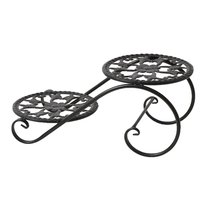 

Metal Plant Stand Indoor And Outdoor Wrought Iron Plant Pot Holder For Farmhouse Garden Lawn Patio Balcony (Black)