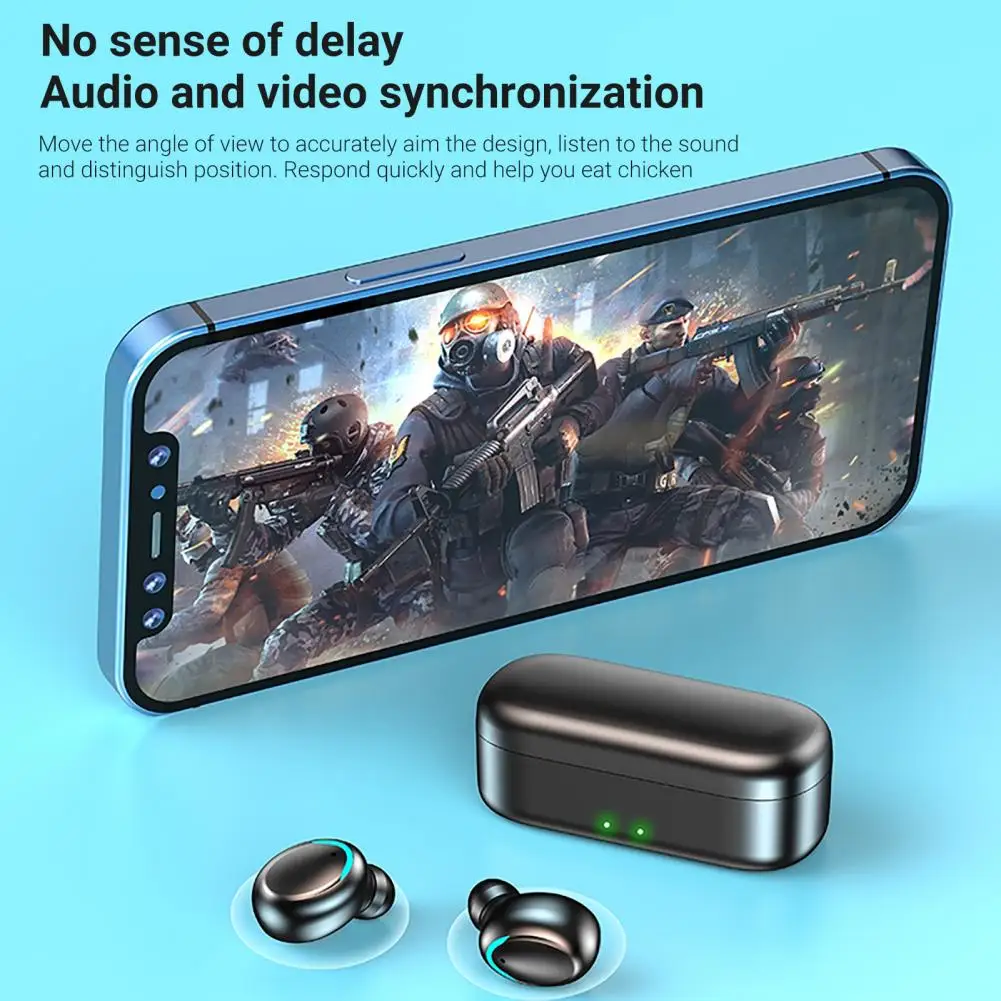 

Bluetooth-compatible Earphone 1 Pair High Quality Noise Reduction Durable Touch Control Wireless Earphone for Game