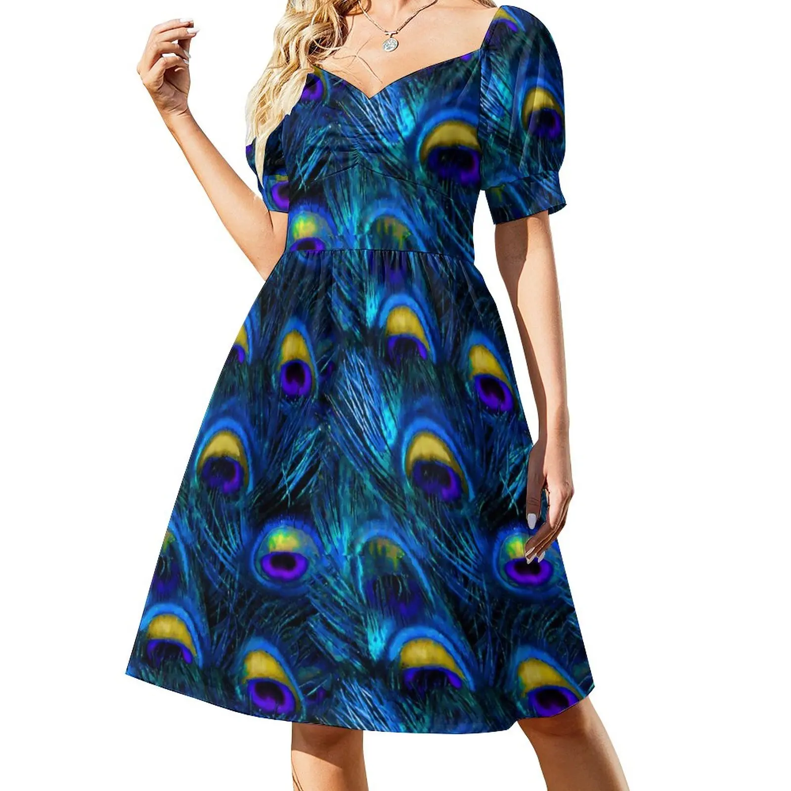 

Синее платье с рисунком животных, летнее Стильное повседневное платье с графическим принтом, большой размер