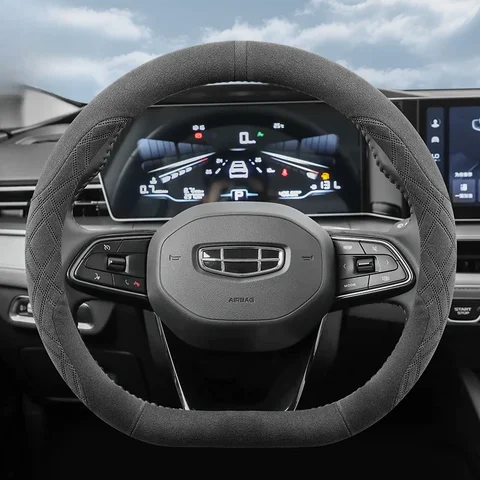 Замшевый кожаный чехол на руль автомобиля для Geely Monjaro Xingyue L 2022 2023 2024 2025 автомобильный Стайлинг автоаксессуары