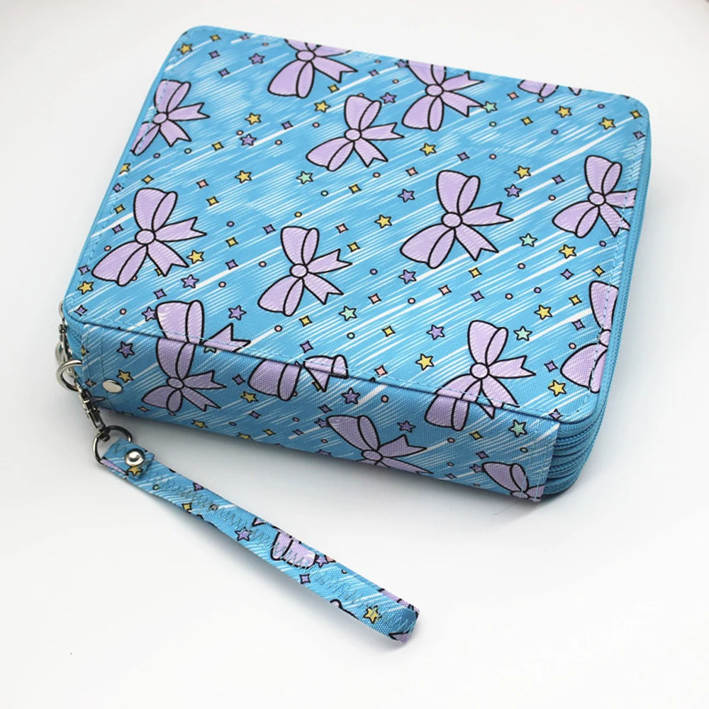 

New Floral 120 Holes Pencil Case Large Capacity Zipper Pen Holder Square Pen Box Stationery Art Painting Sketch Pen Accessories
