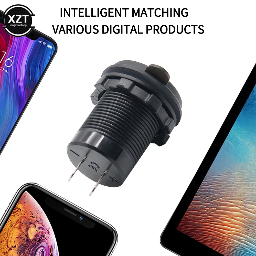 

New Dual QC 3.0 Power Socket Car Quick Charger Double USB Vehicle DC12V-24V Waterproof 2 Ports Charging For iPhone Android