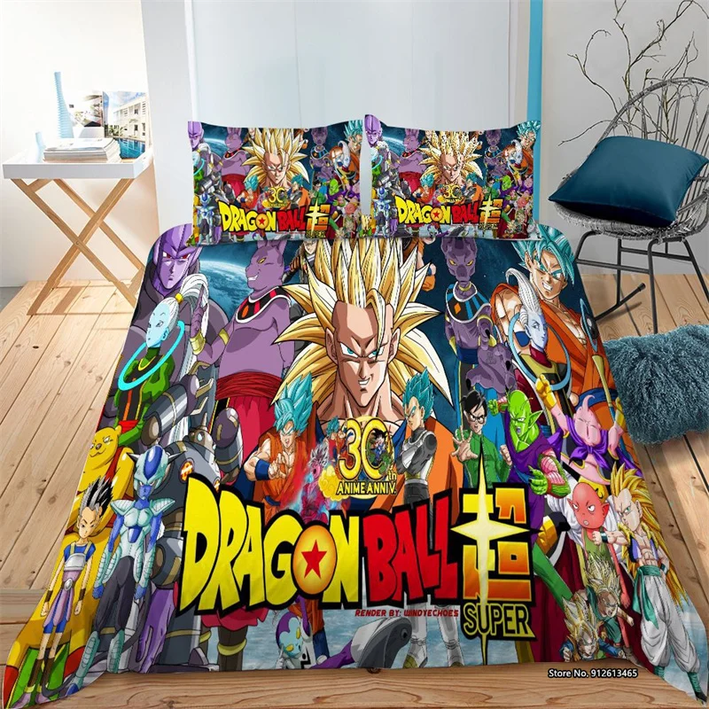 

Cartoon Dragon Ball Series Design Bedding Set Children Baby Home Textiles European and American Size Duvet Pillowcases 2/3PCS
