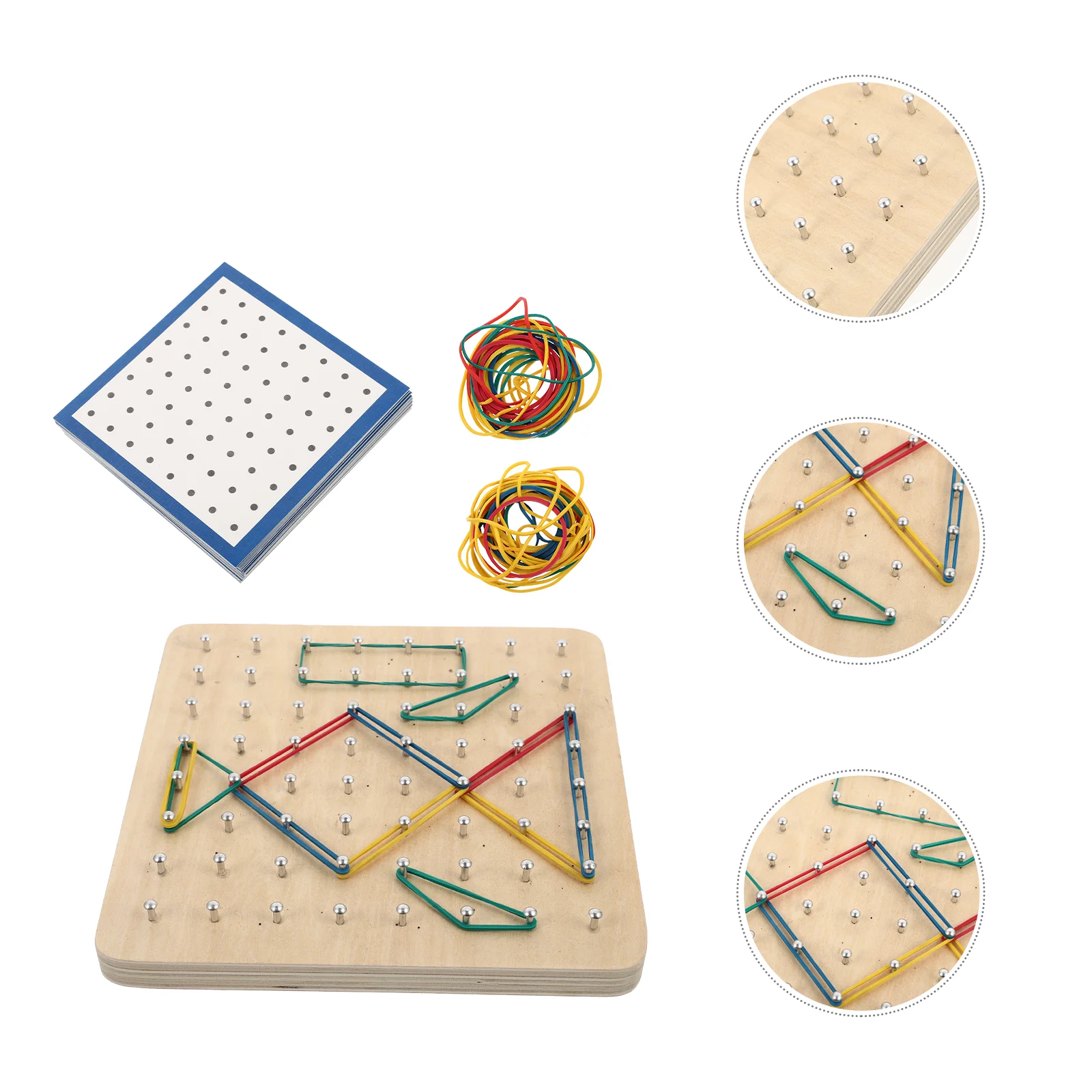 

Math Wooden Pegboard Kid Toy Geoboard Nail Creative Plate Kids Mathematics Learning Tools Primary School