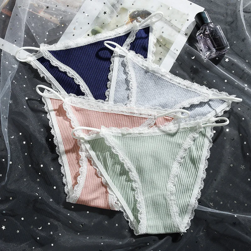 

Sexy Seamless Women Panties Low Rise Lace Briefs Cotton Underwear Solid Fashion Lingerie Famale Comfortable Underpants