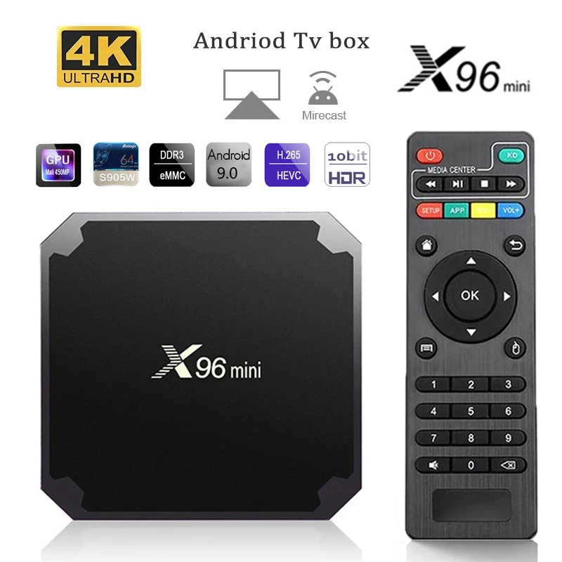 Фото LVMAO X96mini Android 9 TV Box Четырехъядерный процессор Amlogic S905W 4K HDR10 IPTV Домашний кинотеатр Потоковое медиаплеер ... №1