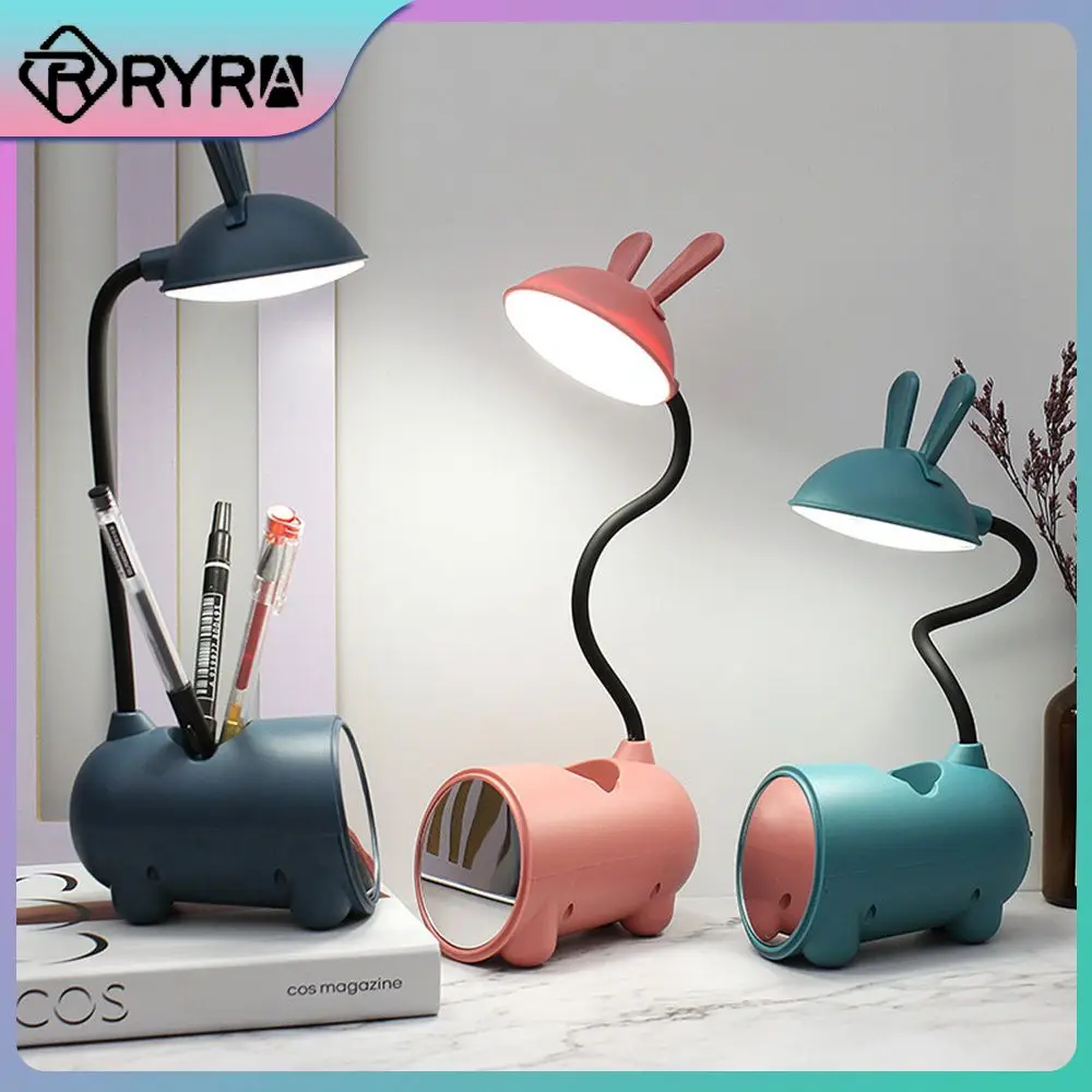 

Lamp Usb Cable Charging 1st Gear Switch Table Lamp Stepless Dimming Touch Eye Protection Led Lamp Desktop Rabbit Table Lamp