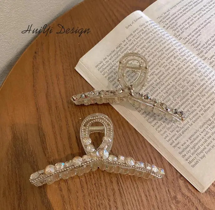 

Crystal grab clip advanced hairpin Korean elegant temperament hairpin chic shark clip