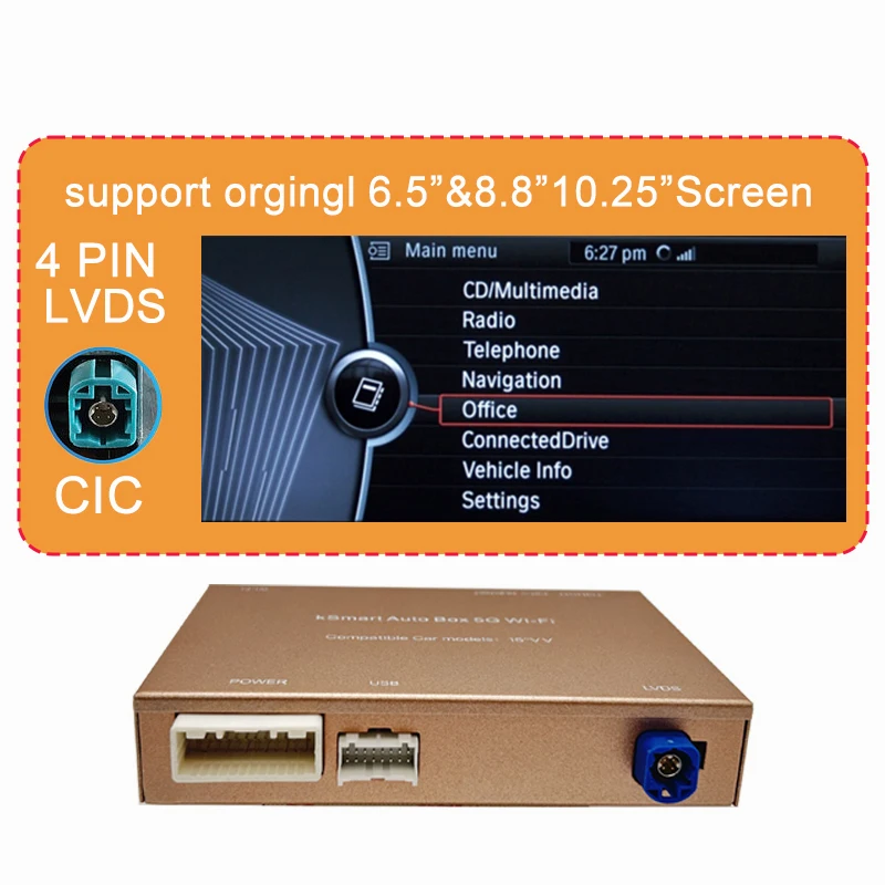 

Беспроводной автомобильный модуль CarPlay/Android для BMW CCC CIC NBT EVO System MINIX1 X2 X3 F56 F15 F16 F25 F26 F48 F01 F10 F22 F20 F30 F32