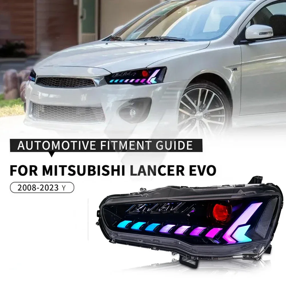 Для Mitsubishi Lancer EVO X фары передняя лампа 2008-18 динамический поворотный свет
