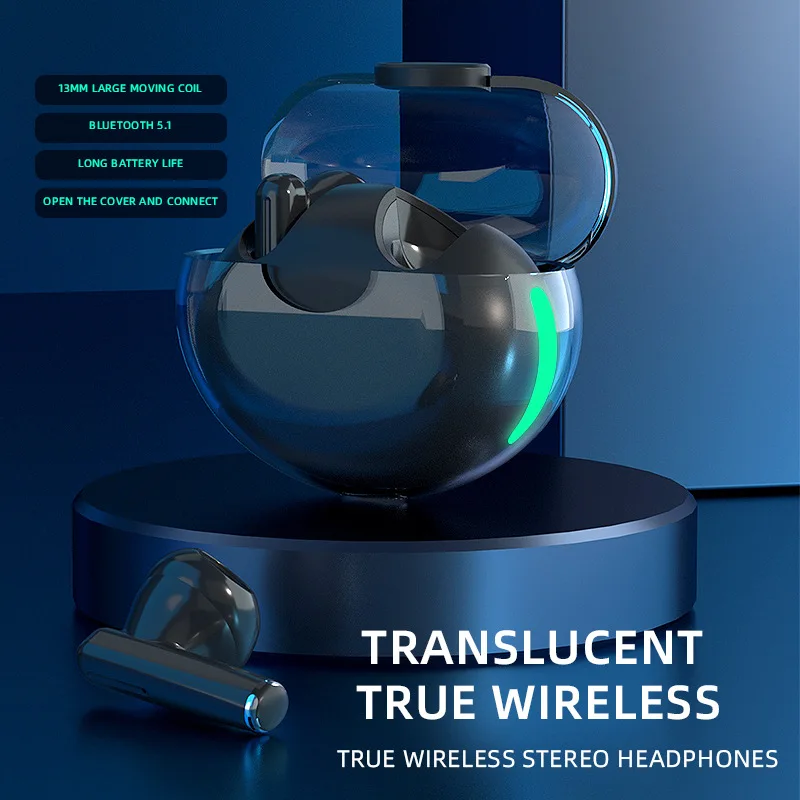 

Беспроводные наушники TWS Bluetooth 5,0, двойные стереонаушники с шумоподавлением, басовая гарнитура с сенсорным управлением, наушники-вкладыши, п...
