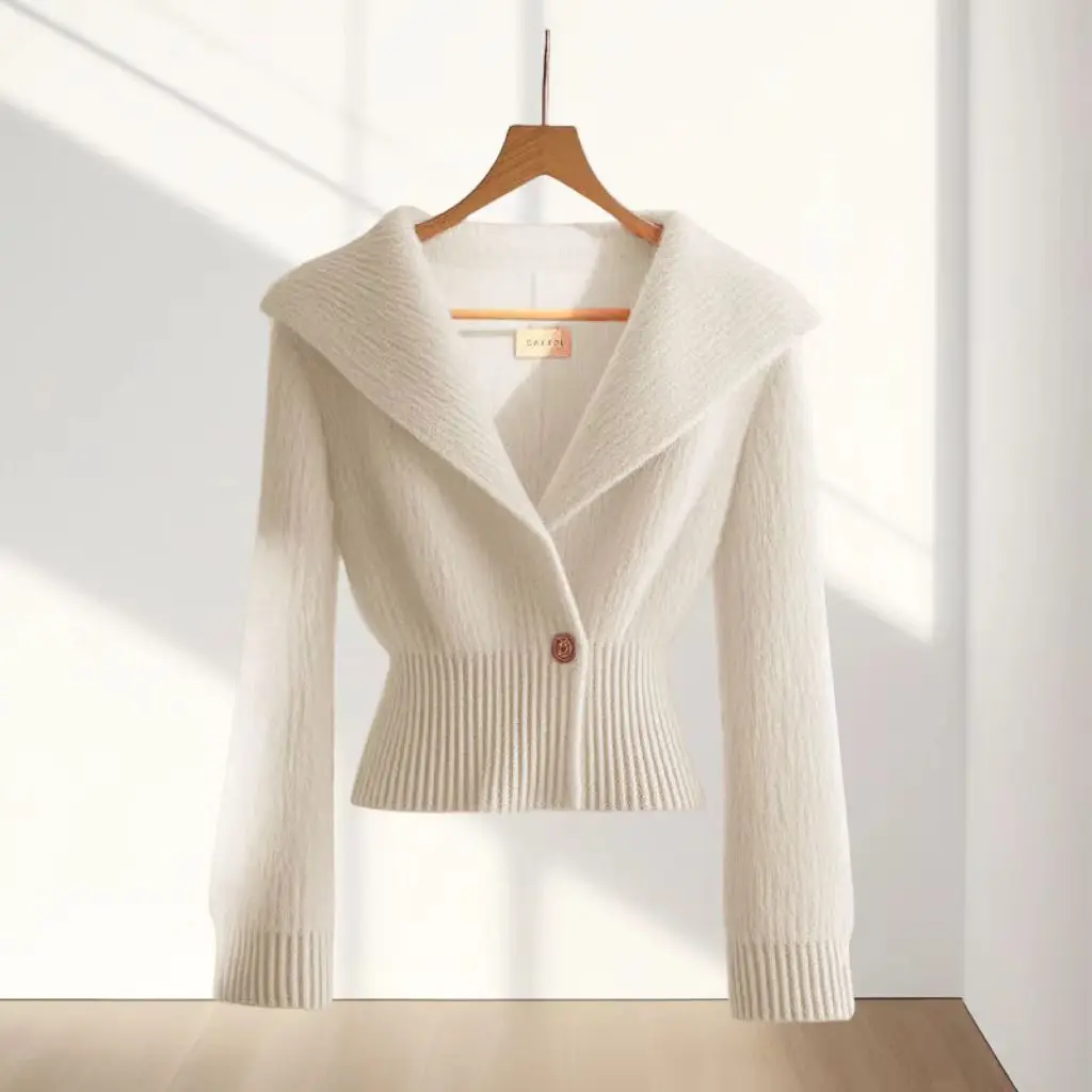 Xiaoxiangfeng вязаный топ женский осенне-зимний новый стиль элитный дизайн Sense ниша с