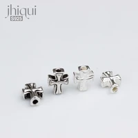 925 sterling silver cross charm spacer beads for diy bracelet necklace loose beads fine jewelry making