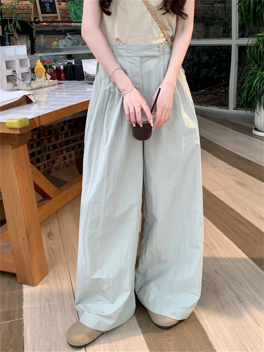 Летние шикарные однотонные брюки PLAMTEE 2024 Свободные повседневные универсальные