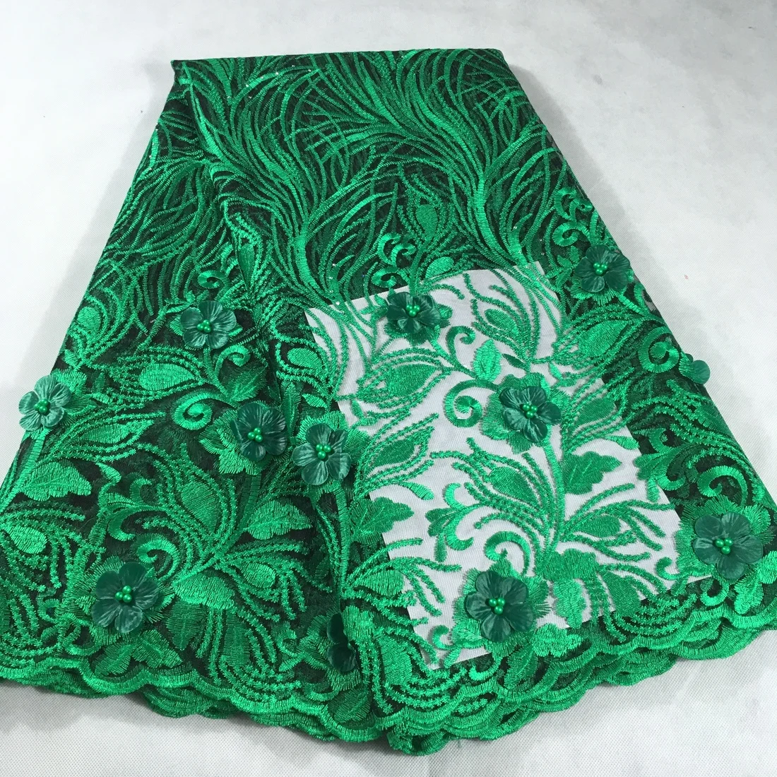 3d кружевная ткань бирюзовая африканская французская Высококачественная вышивка