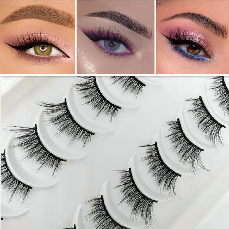 

New 10pairs Half Eye lashes 3D Mink Eyelashes Soft Cat/fox Eye Natural False Eyelashes Handmade Dramatic Lashes Upper Lash