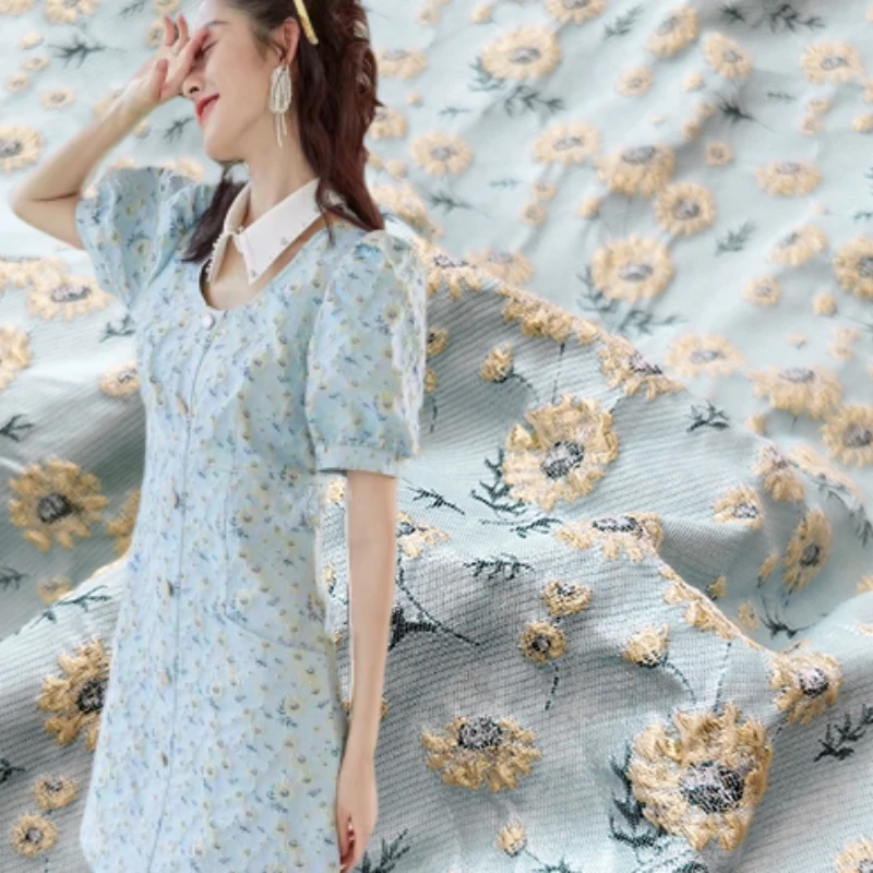 

Jacquard Fabric European Brand Fashion Design for Dress Windbreaker Spring Autumn Cloth by the Meter Material Diy Sewing