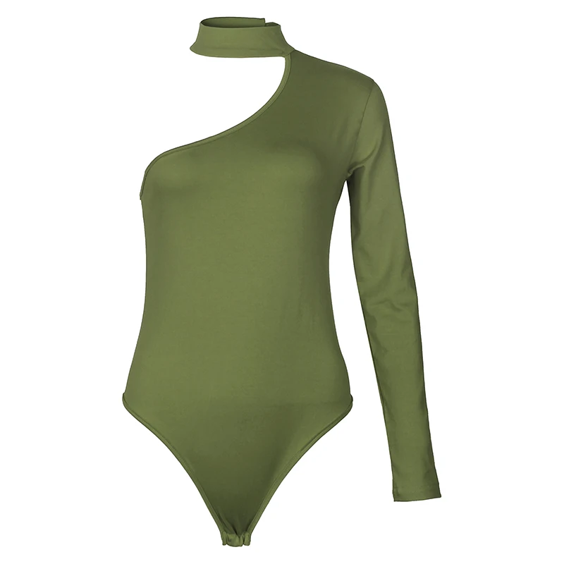 Боди женское на одно плечо с длинным рукавом красный черный белый |