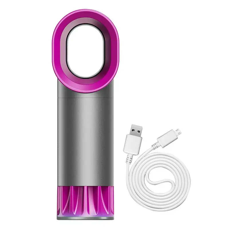 

Small Bladeless Fan Bladeless Cooling Fan Standing Fan Colorful Gradient USB Charging Air Boost Smooth Cool Breeze For Bedside