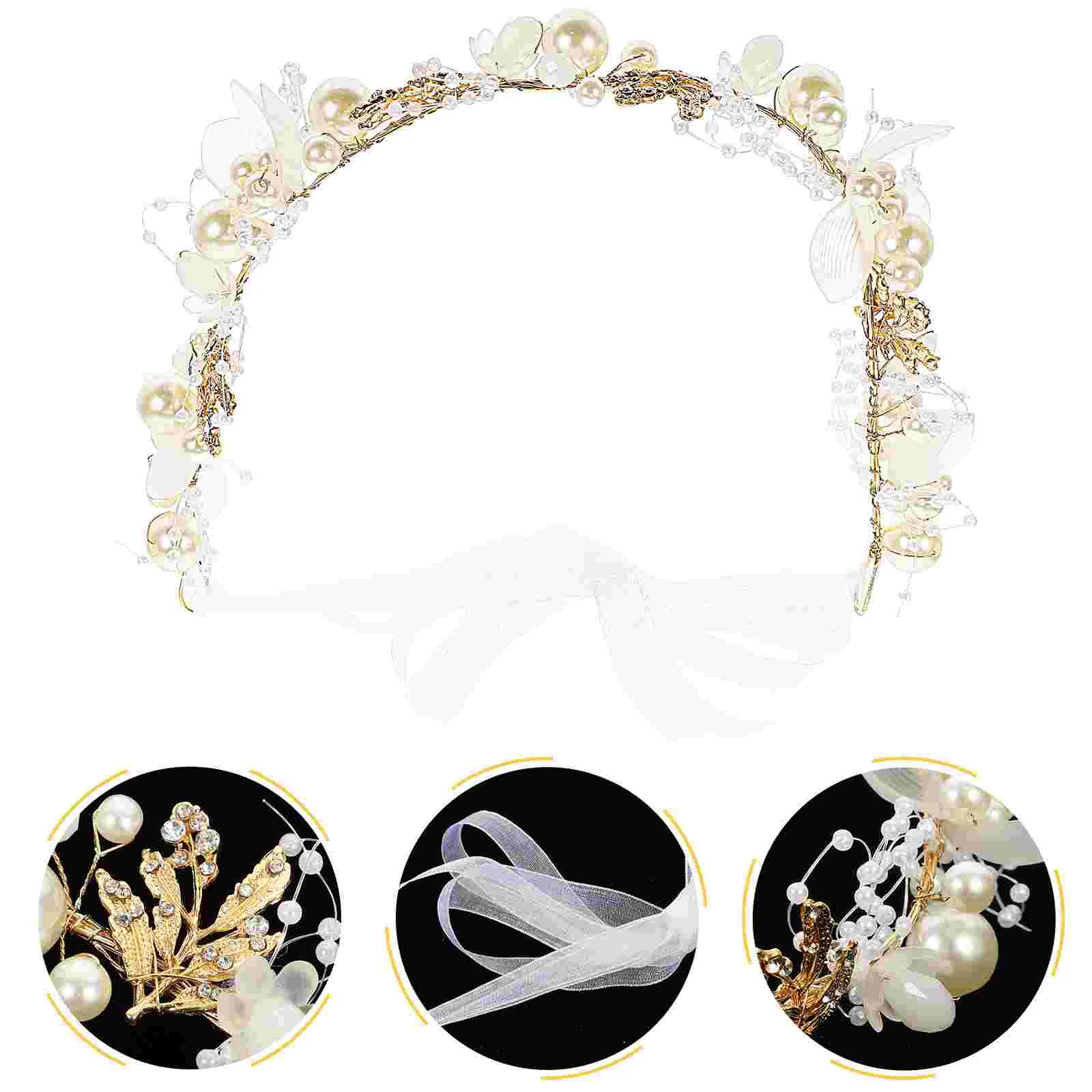 Ленты для волос девочек повязка на голову с цветком и жемчугом модный головной