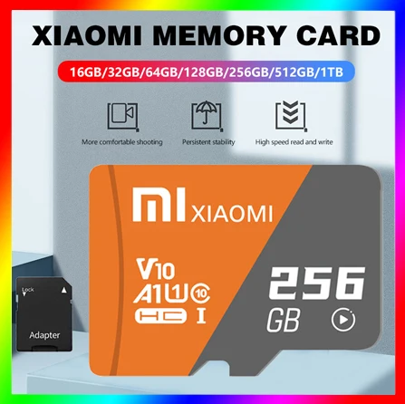 

XIAOMI Class 10 2TB Micro TF SD Card 1TB 512GB 256GB SD/TF Flash Memory Card 128GB 64GB Cartao De Memoria For Phone Camera Drone