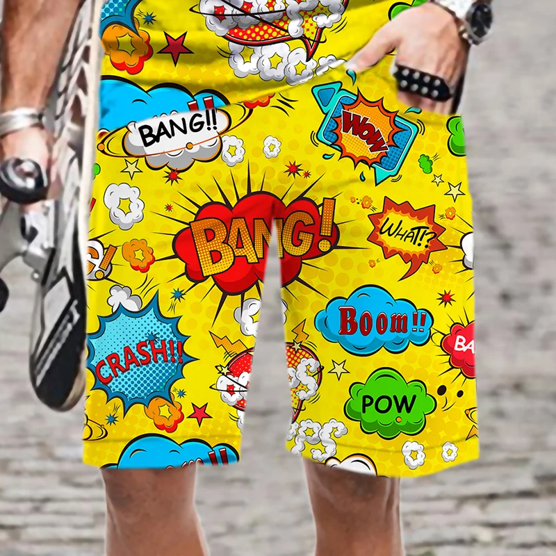 Мужские пляжные шорты 3D Boom С персонализированным рисунком плавки мужские летние