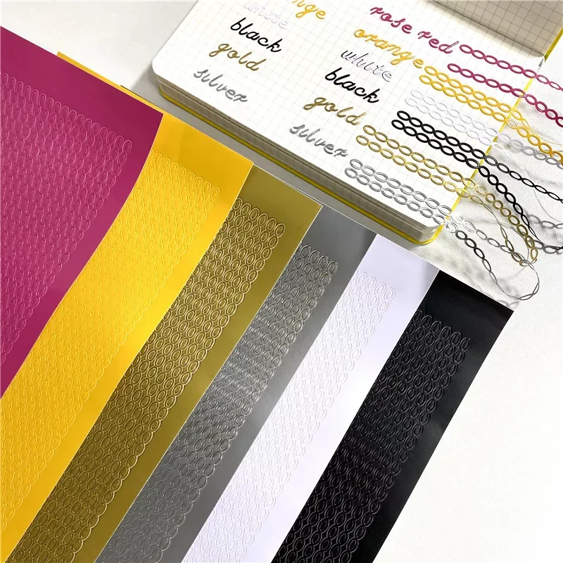 

Ins Bronzing Striped Chain Stickers DIY Creative Hand Account Handmade DIY Materials Deco Sticker Stationery Personalized