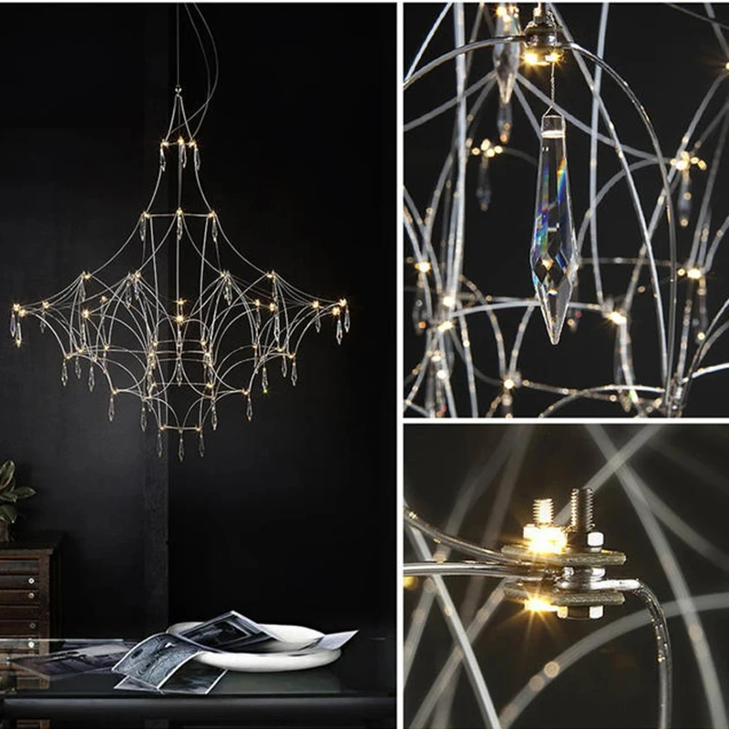 Скандинавская люстра с конусной звездой современные простые хрустальные