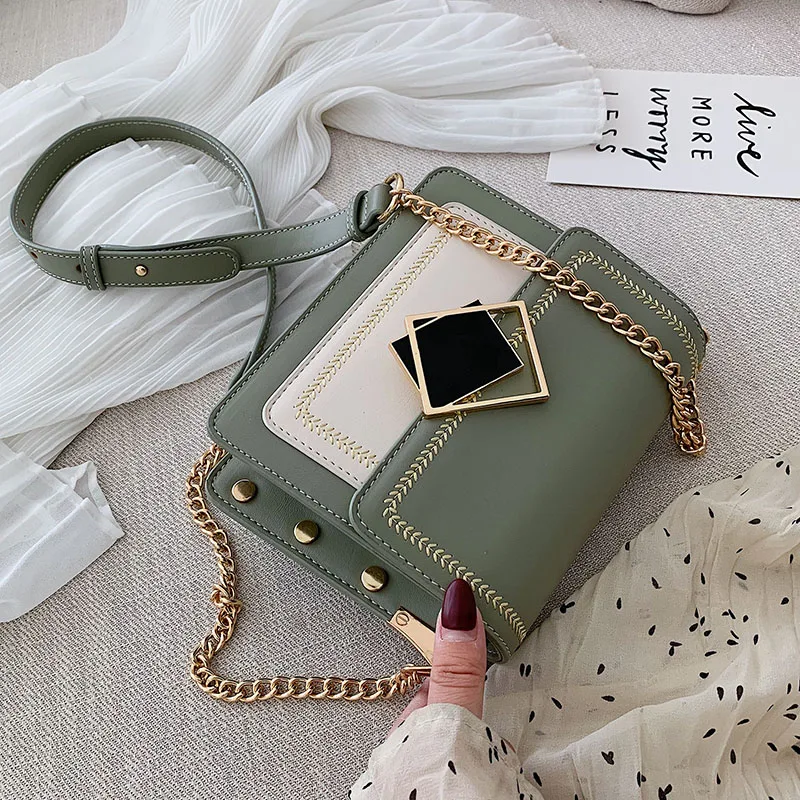 

New Chain Pu Leather Crossbody Wallets for Women 2022 Small Shoulder Messenger Bags Special Lock Design Female Travel Handbags