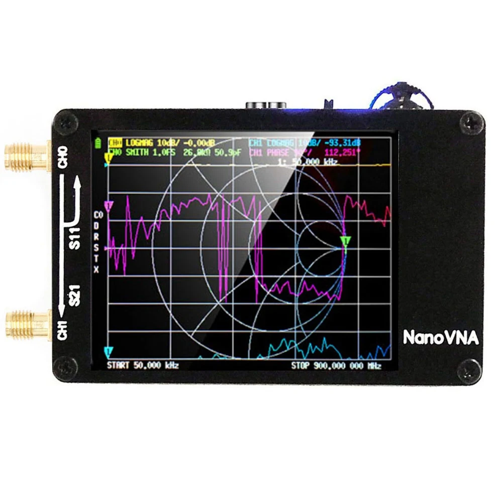 

Обновленный Векторный анализатор сетевой антенны NanoVNA-H 10 кГц-1,5 ГГц MF HF VHF UHF для слота для SD-карты, цифровой тестер NanoVNA