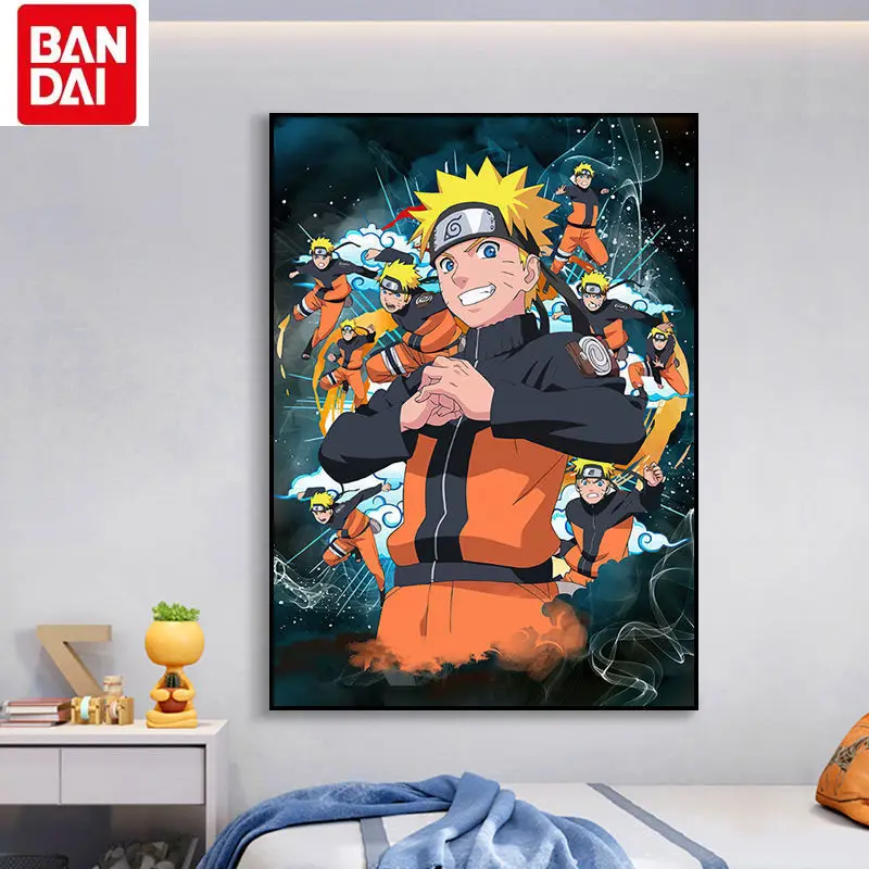 Bandai Naruto 2022 New Simple Art Mural Boy Children's Bedroom Bedside Mural Anime Decorative Painting Guest Room Mural