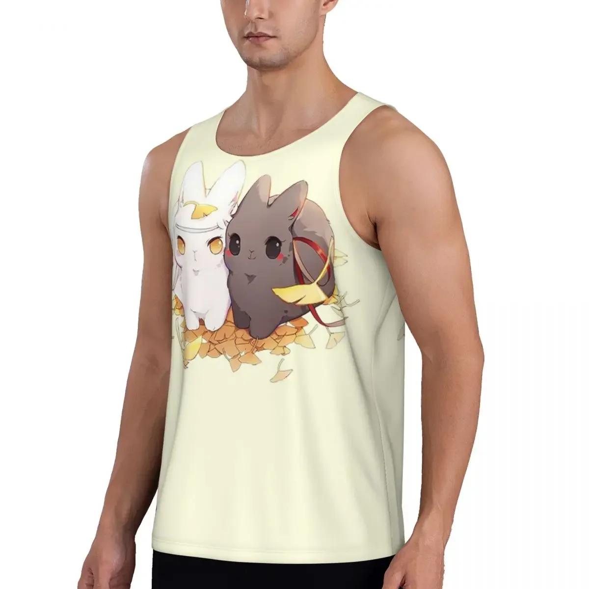 Фото Быстросохнущая дышащая майка-жилет для бодибилдинга Mo Dao Zu Shi Gym Tank Muscle Sleeveless Shirt Untamed Mdgz Wangxian Bunnies №5