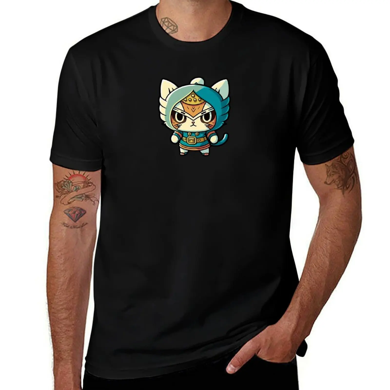 Фото Футболка Lucha Libre Cats Mexican Wrestling Anime Cats Kawaii Cats Chibi Lucha Libre 63 La Manta, большие размеры, базовая модель №1