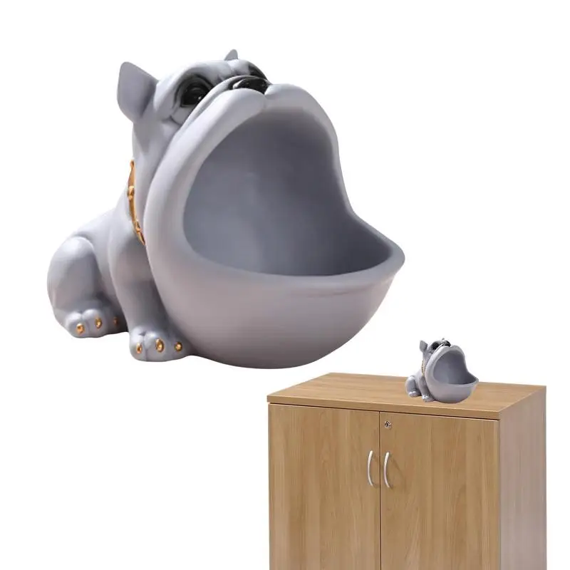 

Large Mouth Dog Shaped Key Storage Bowl Figurine Dish Jewelry Earrings Holder Home Living Room Table Decoration Ornament